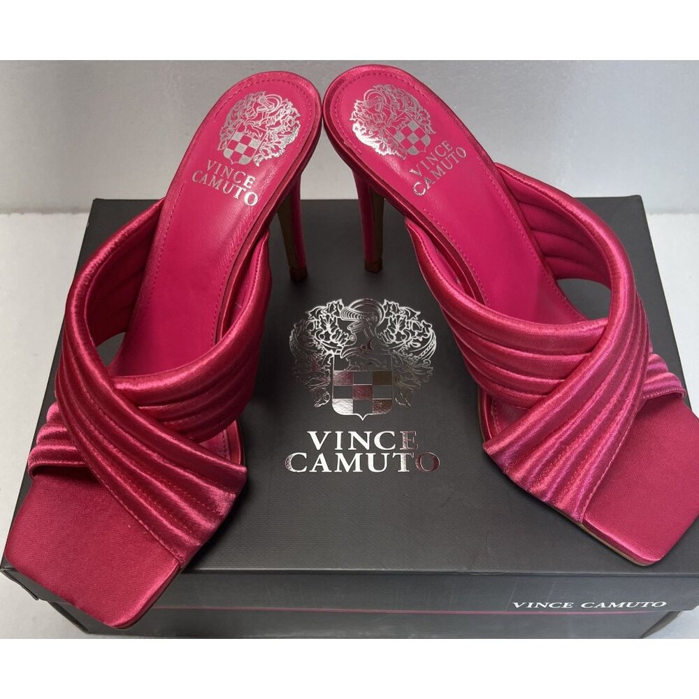Vince Camuto VC-Sarendie‎ 8M Satin Fuchsia High Heel Sandals HOCO Prom